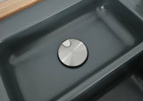 SYSTEMCERAM Einbauspüle Sink Cover Edelstahlfinish kleiner Ablauf 50018
