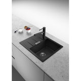 FRANKE Fragranitespüle CNG 611-62 Black Matt Drehknopf Edelstahl 114.0681.428