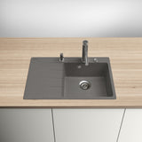 FRANKE Fragranitespüle CNG 611-78 A Steingrau Drehknopf Edelstahl 114.0627.674