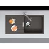 FRANKE Fragranitespüle UBG 211-100 Schiefergrau Drehknopf 135.0729.507
