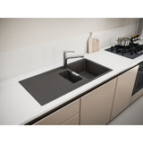 FRANKE Fragranitespüle UBG 251-100 Schiefergrau Drehknopf 135.0729.511