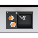 FRANKE Fragranitespüle CNG 611-78 A Onyx Drehknopf Edelstahl 114.0627.657