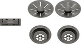 Ab- u. Überlaufset satin dark steel InFino metallische Oberfläche für Doppelbecken satin dark steel 206901