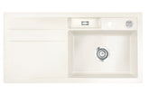 SYSTEMCERAM Einbauspüle Bela 100 F Be. Re. Magnolie 10 inkl. Excenterbetätigung, für 60 cm Schrankbreite, Spüle zum flächenbündigen Einbau, inkl. 4 x Eckradien R 10 Auflage Becken rechts 55200210