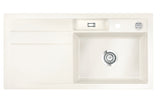SYSTEMCERAM Einbauspüle Bela 100 F Be. Re. Magnolie 10 inkl. Excenterbetätigung, für 60 cm Schrankbreite, Spüle zum flächenbündigen Einbau, inkl. 4 x Eckradien R 10 Auflage Becken rechts 55200210