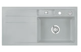 SYSTEMCERAM Einbauspüle Bela 100 F Be. Re. Titan 78 inkl. Handbetätigung, für 60 cm Schrankbreite, Spüle zum flächenbündigen Einbau, inkl. 4 x Eckradien R 10 Auflage Becken rechts 55200178