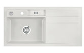 SYSTEMCERAM Einbauspüle Bela 100 Be. Li. Alu 76 inkl. Excenterbetätigung, für 60 cm Schrankbreite, Einbauspüle Auflage Becken links 50210276