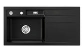SYSTEMCERAM Einbauspüle Bela 100 Be. Li. Nigra 87 inkl. Excenterbetätigung, für 60 cm Schrankbreite, Einbauspüle Auflage Becken links 50210287