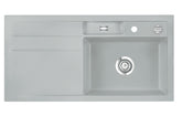 SYSTEMCERAM Einbauspüle Bela 100 Be. Re. Titan 78 inkl. Excenterbetätigung, für 60 cm Schrankbreite, Einbauspüle Auflage Becken rechts 50200278