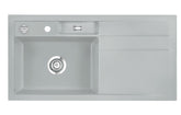 SYSTEMCERAM Einbauspüle Bela 100 Be. Li. Titan 78 inkl. Excenterbetätigung, für 60 cm Schrankbreite, Einbauspüle Auflage Becken links 50210278
