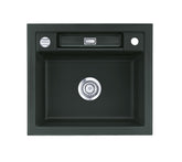 SYSTEMCERAM Einbauspüle Bela 57 F Eibe 56 inkl. Excenterbetätigung, für 60 cm Schrankbreite, Spüle zum flächenbündigen Einbau, inkl. 4 x Eckradien R 10 Auflage keine Beckenlage 55160256