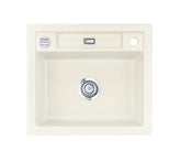 SYSTEMCERAM Einbauspüle Bela 57 F Jasmin 19 inkl. Excenterbetätigung, für 60 cm Schrankbreite, Spüle zum flächenbündigen Einbau, inkl. 4 x Eckradien R 10 Auflage keine Beckenlage 55160219