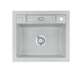 SYSTEMCERAM Einbauspüle Bela 57 F Titan 78 inkl. Excenterbetätigung, für 60 cm Schrankbreite, Spüle zum flächenbündigen Einbau, inkl. 4 x Eckradien R 10 Auflage keine Beckenlage 55160278