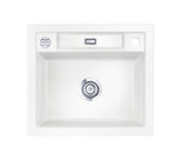 SYSTEMCERAM Einbauspüle Bela 57 Polar 13 inkl. Excenterbetätigung, für 60 cm Schrankbreite, Einbauspüle Auflage keine Beckenlage 50160213