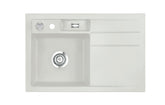 SYSTEMCERAM Einbauspüle Bela 78 Be. li. Alu 76 inkl. Excenterbetätigung, für 45 cm Schrankbreite, Einbauspüle Auflage Becken links 50190276