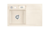 SYSTEMCERAM Einbauspüle Bela 78 F Be. Li. Jasmin 19 inkl. Excenterbetätigung, für 45 cm Schrankbreite, Spüle zum flächenbündigen Einbau, inkl. 4 x Eckradien R 10 Auflage Becken links 55190219