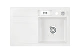 SYSTEMCERAM Einbauspüle Bela 78 Be. Re. Polar 13 inkl. Excenterbetätigung, für 45 cm Schrankbreite, Einbauspüle Auflage Becken rechts 50180213