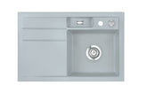 SYSTEMCERAM Einbauspüle Bela 78 Be. Re. Titan 78 inkl. Excenterbetätigung, für 45 cm Schrankbreite, Einbauspüle Auflage Becken rechts 50180278