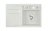 SYSTEMCERAM Einbauspüle Bela 78 Be. Re. Alu 76 inkl. Excenterbetätigung, für 45 cm Schrankbreite, Einbauspüle Auflage Becken rechts 50180276