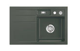 SYSTEMCERAM Einbauspüle Bela 78 Be. Re. Lava 80 inkl. Excenterbetätigung, für 45 cm Schrankbreite, Einbauspüle Auflage Becken rechts 50180280