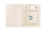 SYSTEMCERAM Einbauspüle Bela 78 Be. Re. Magnolie 10 inkl. Excenterbetätigung, für 45 cm Schrankbreite, Einbauspüle Auflage Becken rechts 50180210