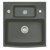 SYSTEMCERAM Einbauspüle Centra 60 Lava 80 inkl. Excenterbetätigung, für 60 cm Schrankbreite, Einbauspüle - keine Lagerware Liefertermin bitte individ. Anfragen Auflage keine Beckenlage 50940280