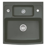 SYSTEMCERAM Einbauspüle Centra 60 Lava 80 inkl. Excenterbetätigung, für 60 cm Schrankbreite, Einbauspüle Auflage keine Beckenlage 50940280