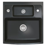 SYSTEMCERAM Einbauspüle Centra 60 Nero 68 inkl. Excenterbetätigung, für 60 cm Schrankbreite, Einbauspüle - keine Lagerware Liefertermin bitte individ. Anfragen Auflage keine Beckenlage 50940268