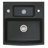 SYSTEMCERAM Einbauspüle Centra 60 Nigra 87 inkl. Excenterbetätigung, für 60 cm Schrankbreite, Einbauspüle, Auflage, keine Beckenlage 50940287