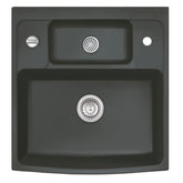 SYSTEMCERAM Einbauspüle Centra 60 Schiefer 85 inkl. Excenterbetätigung, für 60 cm Schrankbreite, Einbauspüle - keine Lagerware Liefertermin bitte individ. Anfragen Auflage keine Beckenlage 50940285
