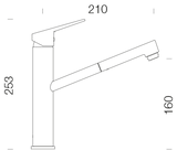 SCHOCK Einhebelmischer METIS Schlauchbrause Edelstahloptik 526120EDO