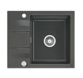 SYSTEMCERAM Einbauspüle Genea 60 Schiefer 85 inkl. Excenterbetätigung, für 50 cm Schrankbreite, Einbauspüle Auflage reversibel 50970285