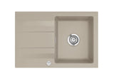 SYSTEMCERAM Einbauspüle Genea 75 Fango 23 inkl. Excenterbetätigung, für 50 cm Schrankbreite, reversibel einsetzbar, Einbauspüle Auflage reversibel 50900223