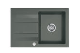 SYSTEMCERAM Einbauspüle Genea 75 Lava 80 inkl. Excenterbetätigung, für 50 cm Schrankbreite, reversibel einsetzbar, Einbauspüle Auflage reversibel 50900280