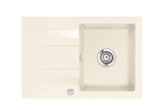 SYSTEMCERAM Einbauspüle Genea 75 Magnolie 10 inkl. Excenterbetätigung, für 50 cm Schrankbreite, reversibel einsetzbar, Einbauspüle Auflage reversibel 50900210