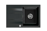 SYSTEMCERAM Einbauspüle Genea 75 Nero 68 inkl. Excenterbetätigung, für 50 cm Schrankbreite, reversibel einsetzbar, Einbauspüle Auflage reversibel 50900268