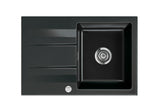 SYSTEMCERAM Einbauspüle Genea 75 Nero 68 inkl. Excenterbetätigung, für 50 cm Schrankbreite, reversibel einsetzbar, Einbauspüle Auflage reversibel 50900268