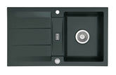 SYSTEMCERAM Einbauspüle Genea 87 Eibe 56 inkl. Excenterbetätigung, für 50 cm Schrankbreite, Einbauspüle Auflage reversibel 50910256
