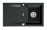 SYSTEMCERAM Einbauspüle Genea 87 Nero 68 inkl. Excenterbetätigung, für 50 cm Schrankbreite, Einbauspüle Auflage reversibel 50910268