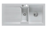 SYSTEMCERAM Einbauspüle Genea 100 F Alu 76 inkl. Excenterbetätigung, für 60 cm Schrankbreite, Spüle zum flächenbündigen Einbau, inkl. 4 x Eckradien R 10 Auflage reversibel 55920276