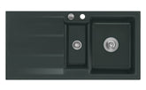 SYSTEMCERAM Einbauspüle Genea 100 F Eibe 56 inkl. Excenterbetätigung, für 60 cm Schrankbreite, Spüle zum flächenbündigen Einbau, inkl. 4 x Eckradien R 10 Auflage reversibel 55920256
