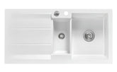 SYSTEMCERAM Einbauspüle Genea 100 F Grönland 12 inkl. Excenterbetätigung, für 60 cm Schrankbreite, Spüle zum flächenbündigen Einbau, inkl. 4 x Eckradien R 10 Auflage reversibel 55920212