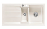 SYSTEMCERAM Einbauspüle Genea 100 F Magnolie 10 inkl. Excenterbetätigung, für 60 cm Schrankbreite, Spüle zum flächenbündigen Einbau, inkl. 4 x Eckradien R 10 Auflage reversibel 55920210