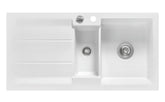 SYSTEMCERAM Einbauspüle Genea 100 F Polar 13 inkl. Excenterbetätigung, für 60 cm Schrankbreite, Spüle zum flächenbündigen Einbau, inkl. 4 x Eckradien R 10 Auflage reversibel 55920213