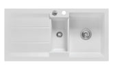 SYSTEMCERAM Einbauspüle Genea 100 F Satin 20 inkl. Excenterbetätigung, für 60 cm Schrankbreite, Spüle zum flächenbündigen Einbau, inkl. 4 x Eckradien R 10 Auflage reversibel 55920220