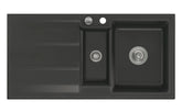 SYSTEMCERAM Einbauspüle Genea 100 F Schiefer 85 inkl. Excenterbetätigung, für 60 cm Schrankbreite, Spüle zum flächenbündigen Einbau, inkl. 4 x Eckradien R 10 Auflage reversibel 55920285