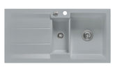 SYSTEMCERAM Einbauspüle Genea 100 F Titan 78 inkl. Excenterbetätigung, für 60 cm Schrankbreite, Spüle zum flächenbündigen Einbau, inkl. 4 x Eckradien R 10 Auflage reversibel 55920278