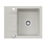 SYSTEMCERAM Einbauspüle Genea 60 F Alu 76 inkl. Excenterbetätigung, für 50 cm Schrankbreite, Spüle zum flächenbündigen Einbau, inkl. 4 x Eckradien R 10 Auflage reversibel 55970276