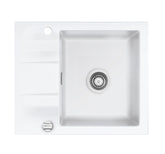 SYSTEMCERAM Einbauspüle Genea 60 F Grönland 12 inkl. Excenterbetätigung, für 50 cm Schrankbreite, Spüle zum flächenbündigen Einbau, inkl. 4 x Eckradien R 10 Auflage reversibel 55970212