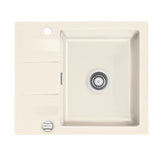SYSTEMCERAM Einbauspüle Genea 60 F Magnolie 10 inkl. Excenterbetätigung, für 50 cm Schrankbreite, Spüle zum flächenbündigen Einbau, inkl. 4 x Eckradien R 10 Auflage reversibel 55970210